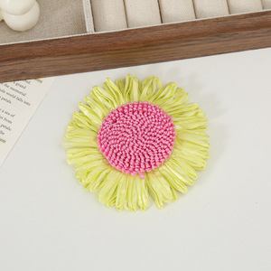 Accessoires de décoration DIY pour sacs de vêtements, fleurs de chapeau tournesol, boucles de serviette, anneaux de serviette en papier, bijoux faits <span class=keywords><strong>main</strong></span> en stock - Product Image 3
