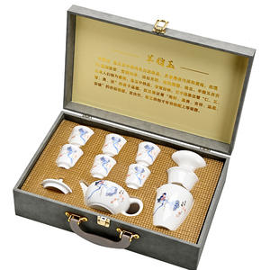 Juego de Té de Porcelana Blanca con Diseño de Jade, Juego Completo de Cerámica, Empaque de Caja de Regalo Exquisita, Regalo Empresarial - Product Image 5
