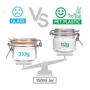 High Quality PET <b>Square</b> Storage Jar BPA Free Airtight Tea Salt Spice <b>Container</b> with Bail Seal - Product Image 2