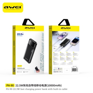 Mini USB Ultra Slim 10000mAh Chargeur rapide Portable Technologie GaN 12V Charge sans fil Banque d'alimentation en PVC - Product Image 3