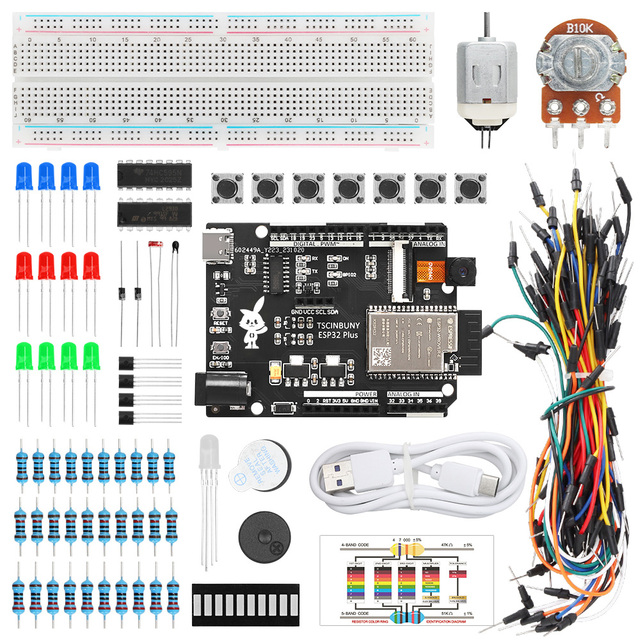 TSCINBUNY Primary Starter Kit ESP32 PLUS Development Board AI IoT Starter Kit for Arduino