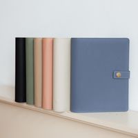 Protège-cahier A5 en cuir PU personnalisé avec logo, 6 anneaux dorés, souple et grainé, pour cartes postales – Organiseur de planification haut de gamme