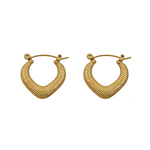 Geometric Cuff Earrings Gold Titanium Steel Casual Style V Shaped Ear Cuffs - Product Image 2