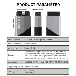 Herramienta <span class=keywords><strong>de</strong></span> Diagnóstico Automotriz KONNWEI MAXOBD PRO para Vehículos Compatibles con OBD2, Aplicación Gratuita, Escáner <span class=keywords><strong>de</strong></span> Sistema Completo para AUDI, BMW, Lexus - Product Image 3