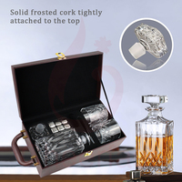 Decantador de Whisky OEM de Venta Directa de Fábrica, Incluye Decantador de Whisky con Juego de 6 Cubos de Hielo de Acero Inoxidable, Set de Regalo