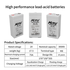 Batería de gel solar de repuesto de 2V 300Ah, sellada, de plomo-ácido AGM, para sistemas bancarios, respaldo en línea de emergencia, baterías UPS - Product Image 2