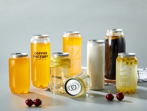 Boîtes de conserve transparentes en plastique PET de 250 ml, 330 ml, 500 ml, 650 ml avec bouchons en aluminium, boîtes de conserve pour boissons au café - Product Image 6