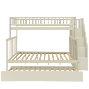 Cama Litera de Madera Multifuncional Convertible <span class=keywords><strong>con</strong></span> Escaleras, Diseño Seguro, Muebles para Dormitorio Infantil, para Uso en el Hogar o Dormitorio - Product Image 1