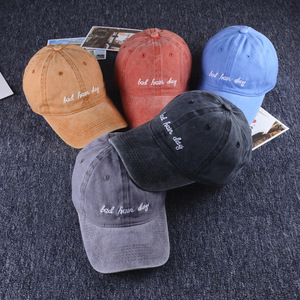 Wholesale Vintage Cotton Washed Distress Denim Sports <strong>Caps</strong> Plain 6 Panel Men Dad Hat Custom Logo Embroidery Baseball <strong>Cap</strong> - Product Image 1