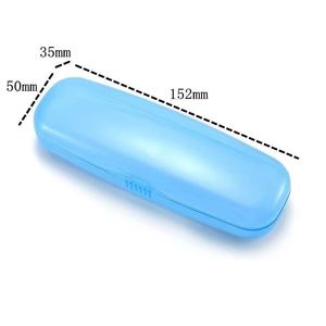 Étui à lunettes en plastique épais, rectangulaire, couleur unie, léger, résistant à la pression, boîte de rangement optique pour lunettes de lecture - Product Image 3