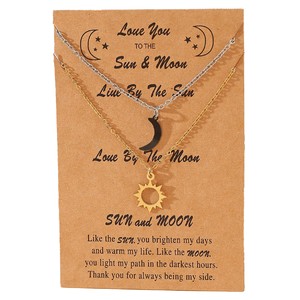 MIENTER Pendentifs <span class=keywords><strong>Collier</strong></span> pour Couples Mode Plaqué Or En Acier Inoxydable <span class=keywords><strong>Lune</strong></span> Soleil Charmes Colliers - Product Image 6