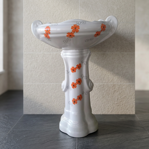 Modern Square Designer Ceramic Wash Basin With Full Pedestal Floor Standing Set For Mall Washrooms - Product Image 6