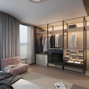 Kingliye Contemporary Design Aluminum Alloy Bedroom <strong>Cupboards</strong> Modern Walk-in Closet Wardrobe Systems <strong>Grey</strong> ISO9001 Certified for - Product Image 6