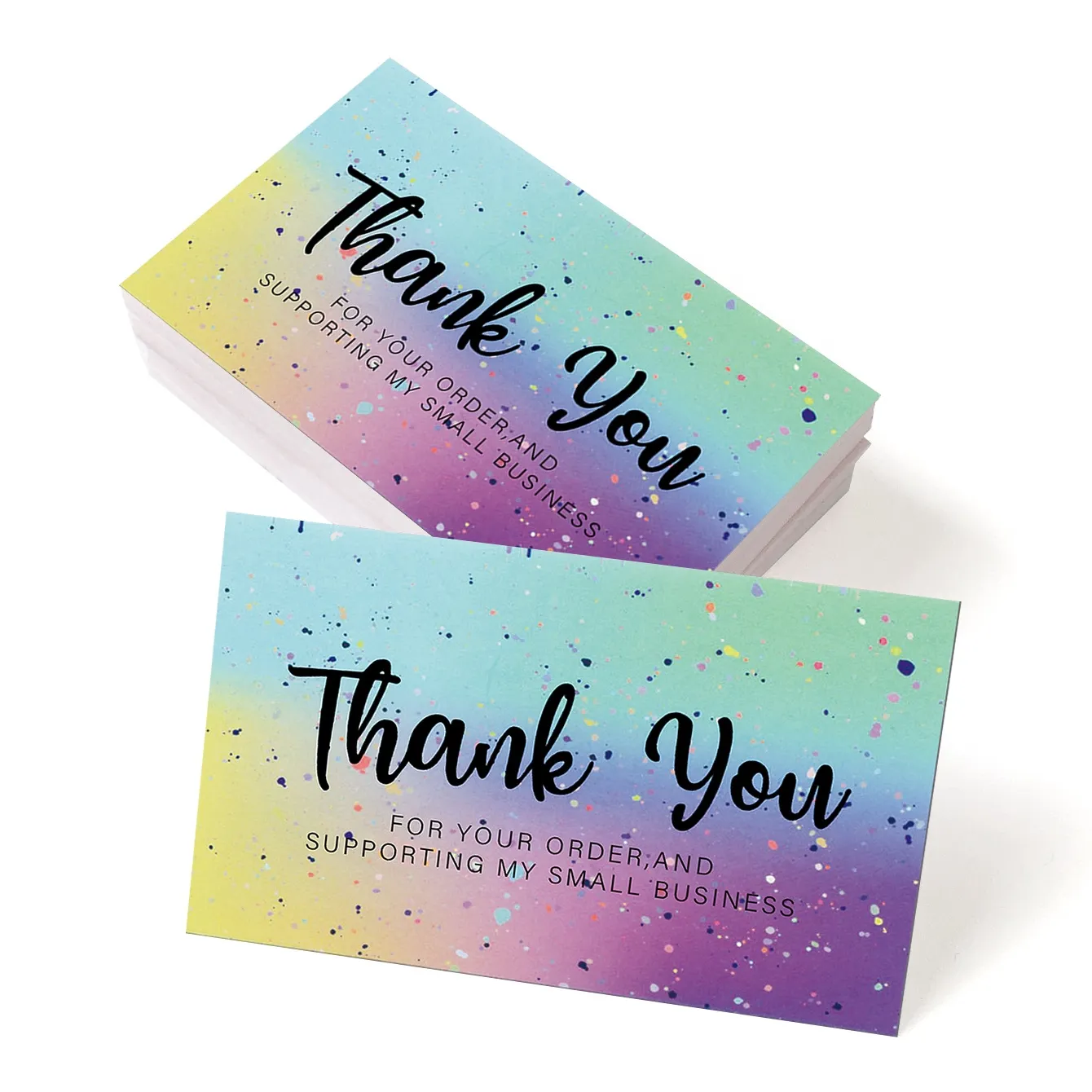 Paket cetak kartu ucapan bisnis mewah kualitas tinggi hadiah kartu Terima kasih untuk bisnis kecil