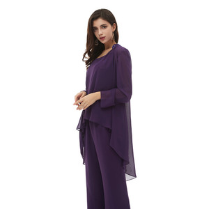 3Pcs <span class=keywords><strong>Pantalon</strong></span> Costume pour Femmes 2020 New Purple Fashion Wholesale Mother of the Bridal Dress Plus Size Evening Dress Suits - Product Image 5