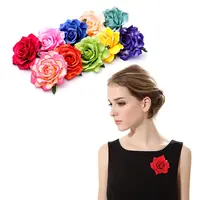Clipe de grampos para cabelo, grampos de rosas com 10cm para flores, broche de rosas, floral