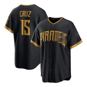Camiseta de Béisbol de los Pittsburgh City, Negra y Dorada, con Bordado, de Poliéster, para Hombre, con los Números 21 de Roberto Clemente, 30 de Paul Skenes y 6 de Konnor Griffin - Product Image 5