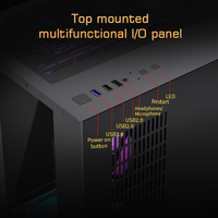 Lovingcool LCD Screen Display PC Gaming Case MATX Mid Tower Gamer Case Micro Desk Casing Tempered Glass Computer Cabinet Chassis