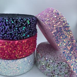 Boca toptan renkli 75mm kadife pullu şerit ev tekstili ve dekore kutuları şerit için uygundur - Product Image 1