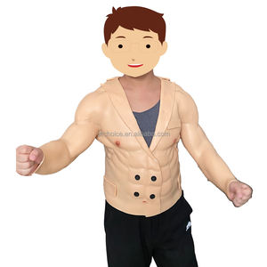 Accesorios de Cosplay populares, <span class=keywords><strong>trajes</strong></span> musculares de silicona, vientre falso, paquete de seis músculos de simulación de estómago masculino con brazo para <span class=keywords><strong>hombre</strong></span>, abrigo Macho - Product Image 3