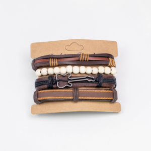 Bracelet en cuir tressé rétro tendance, ensemble de bracelets ethniques populaires, cadeau idéal pour les Américains et les Européens - Product Image 4