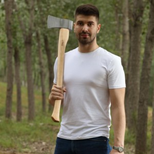 Mỹ Loại Damascus Tay Rìu Với Hickory <span class=keywords><strong>Axe</strong></span> Xử Lý - Product Image 6