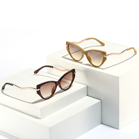 Lunettes de soleil de luxe tendance pour femmes, montures œil de chat de haute qualité, UV400, logo personnalisé, lunettes de luxe à la mode