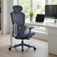 Chaise de Direction Ergonomique à Dossier Haut en Maille avec Soutien Lombaire Réglable et Accoudoirs 4D Pivotants pour Entreprises