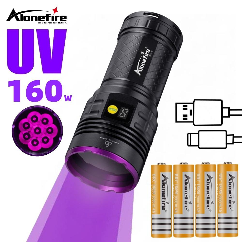 160W Rechargeable UV Flashlight for Detecting Cat & Dog Urine