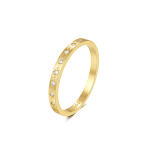 Bague de mariage pour femme CANNER en argent sterling 925, étoile octogonale avec diamants, zircon classique - Product Image 1