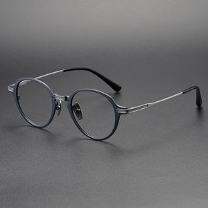 DTX--426日本の手作り純粋なチタンプレートレトロラウンドパーソナライズされたチタン眼鏡フレームトレンド - Product Image 4