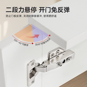 บานพับเฟอร์นิเจอร์ Mingxin แบบฝังเต็ม ปิดแบบนุ่มนวล สำหรับบานตู้  ชุบนิกเกิล  วัสดุเหล็ก ดีไซน์ทันสมัย - Product Image 3