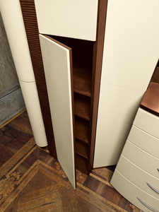 Meuble de salon de luxe, armoire murale modulaire en bois pour hall, meuble de salle à manger de villa avec miroir central - Product Image 3