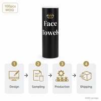 Boîte en carton cylindrique pour serviettes de visage avec logo personnalisé, emballage jetable biodégradable pour soins personnels