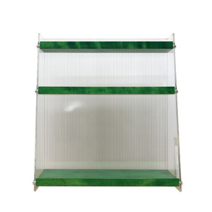 Tùy chỉnh sang trọng Acrylic Rack hiển thị với thang kính rắn gỗ đứng loại Ba Tầng đa chức năng màu xanh lá cây và nâu kệ - Product Image 2