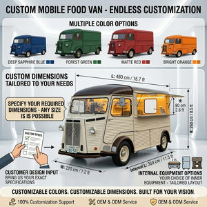 Delicioso Camión de Comida Rápida Móvil Personalizado para Pizza, Carrito con Ruedas, Remolque de Comida Móvil - Product Image 3
