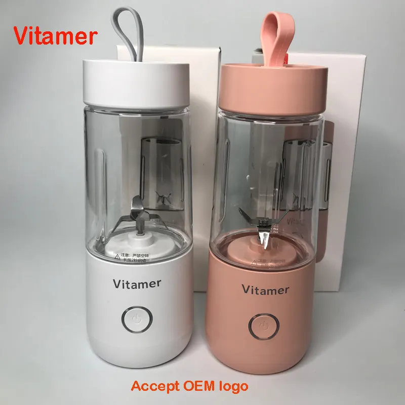 ยอมรับ OEM โลโก้ Vitamer แบบพกพาเครื่องคั้นน้ำผลไม้มือ Blenderl และ Mini Usb Mini เครื่องปั่น M ถ้วยผสม