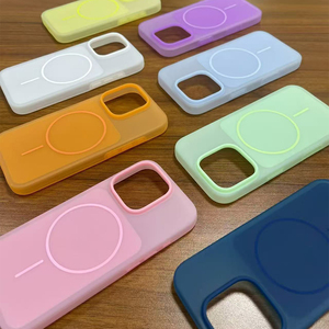 เคสโทรศัพท์ซิลิโคนแม่เหล็ก GS008 รุ่นทันสมัย สำหรับ iPhone 11 12 13 14 15 16 17 Pro Max ป้องกันการแตก แบบด้าน - Product Image 5