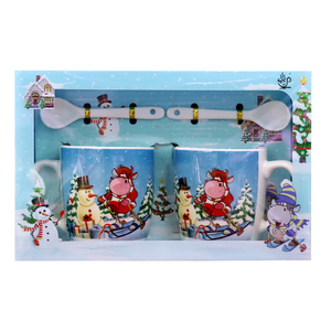 Al por mayor creativa de dibujos animados lindo taza de café etiqueta Navidad taza del logotipo para <span class=keywords><strong>el</strong></span> mercado de Rusia - Product Image 4