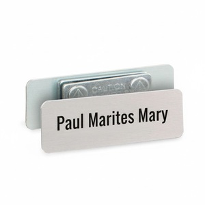 Personalizzato Inciso Premium Nome Tag Personale e Metallo Nome Del Dipendente Badge con Magnetico Sostenitori - Product Image 1