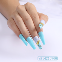 Faux ongles autocollants doigts artificiels, accessoires de manucure pré-conçus pour couverture complète, 24 pièces