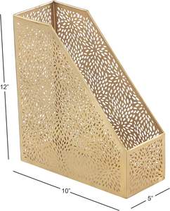 Porta File rivista singola Slot con disegno in metallo oro intagliato a Laser motivo floreale per la decorazione della <span class=keywords><strong>casa</strong></span> - Product Image 5