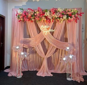 ผ้าม่านธีมสีชมพูแบบสั่งทำขนาดพิเศษ พร้อมผ้าม่านแบบไขว้ด้านหน้า ผ้าม่านผ้าไหมน้ำแข็งผสมสแปนเด็กซ์ สำหรับ<span class=keywords><strong>งาน</strong></span><span class=keywords><strong>แต่ง</strong></span><span class=keywords><strong>งาน</strong></span> <span class=keywords><strong>งาน</strong></span>ปาร์ตี้ และฉากหลัง<span class=keywords><strong>งาน</strong></span>อีเว้นท์ - Product Image 6