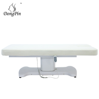 Lit de spa électrique avec éclairage ambiant bleu glacé, lit de massage facial ergonomique avec dossier réglable