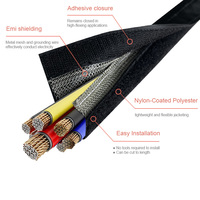 Protector de Cable de Nailon Trenzado Resistente al Desgaste con Protección EMI y Cierre de Gancho y Bucle
