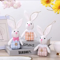 Décoration suspendue Lapin de Pâques, mini gnome fait main, jouet en peluche, fournitures pour fête de printemps