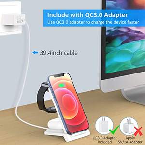 Cargador inalámbrico rápido portátil 3 en 1 para iPhone Apple Watch <span class=keywords><strong>AirPods</strong></span> Cargador inalámbrico rápido - Product Image 6