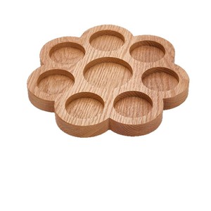 Palette de peinture en bois en forme de fleur, couleur bois naturel, plateau de rangement de bureau pour peinture à l'aquarelle, fournitures artistiques - Product Image 5