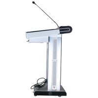 Pupitre à double écran pour salle de conférence, salle de réunion d'hôtel, moniteur interactif, pupitre intelligent, table de présentation en aluminium