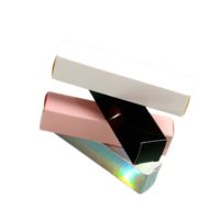 Vente en gros Boîte cosmétique de rouge à lèvres Emballage de boîte de brillant à lèvres en papier holographique or argent